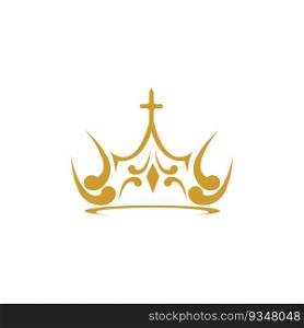 Vintage Crown Logo Royal King Queen abstrak Logo desain vektor Template. Simbol geometris Logotype ikon konsep