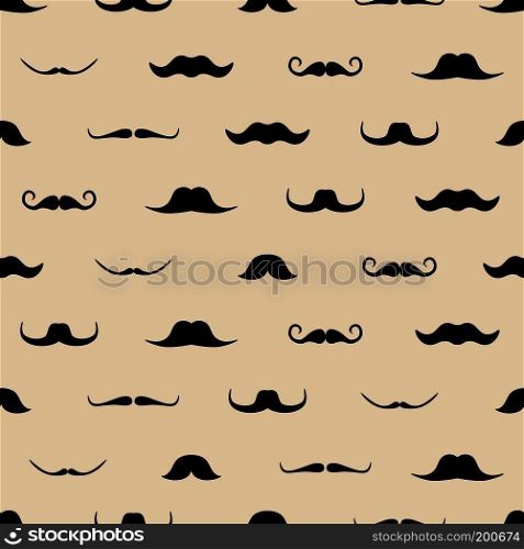 Vintage dad mustaches vector seamless pattern. Background with hipster mustaches, illustration of gentleman mustache. Vintage dad mustaches vector seamless pattern