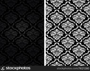 Vintage damask seamless backgrounds in two variations
