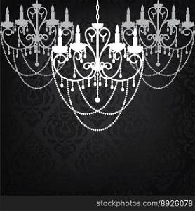 Vintage dark background with chandeliers vector image