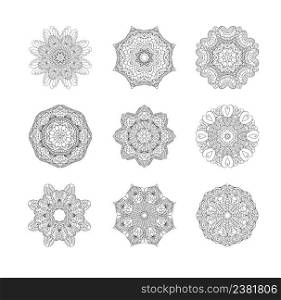 Vintage decorative elements.Circular pattern of traditional motifs and ancient oriental ornaments. Hand drawn background.. Circular pattern or oriental ornaments