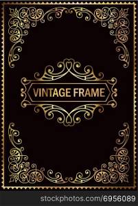 Vintage decorative frame gold