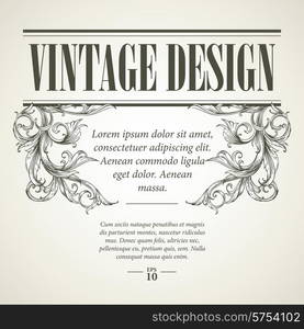 Vintage design elements. Retro card. Vector illustration EPS 10. Vintage design elements. Retro card. Vector illustration