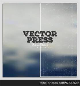 Vintage design vector press template. Summer time poster. Blurred mesh background.. Vintage design vector press template. Summer time poster. Blurred mesh background