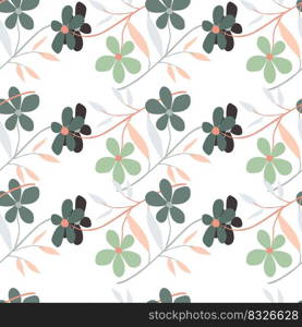 Vintage doodle flower seamless pattern. Retro abstract floral wallpaper. Hand drawn plants endless background. Simple design for fabric, textile print, wrapping paper, cover. Vector illustration. Vintage doodle flower seamless pattern. Retro abstract floral wallpaper. Hand drawn plants endless background.