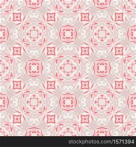 Vintage doodle line art seamless pattern. Ethnic geometric print. Handdrawn lace repeating background texture. Fabric, cloth design, wallpaper, wrapping. Cute pink Seamless abstract tiled pattern vector web background