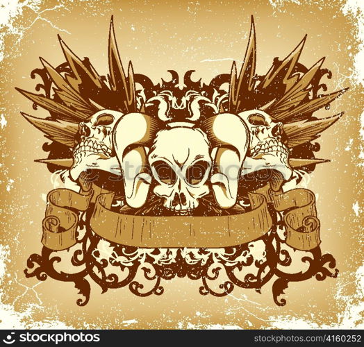 vintage emblem with skulls