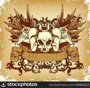 vintage emblem with skulls