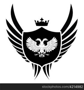 vintage emblem with wings and shield