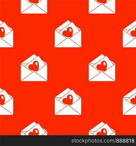 Vintage envelopes and heart in simple style isolated on white background vector illustration. Vintage envelopes and heart pattern seamless