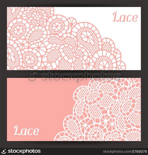 Vintage fashion lace banners with abstract flowers.. Vintage fashion lace banners with abstract flowers