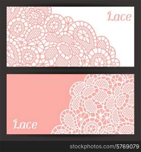 Vintage fashion lace banners with abstract flowers.. Vintage fashion lace banners with abstract flowers