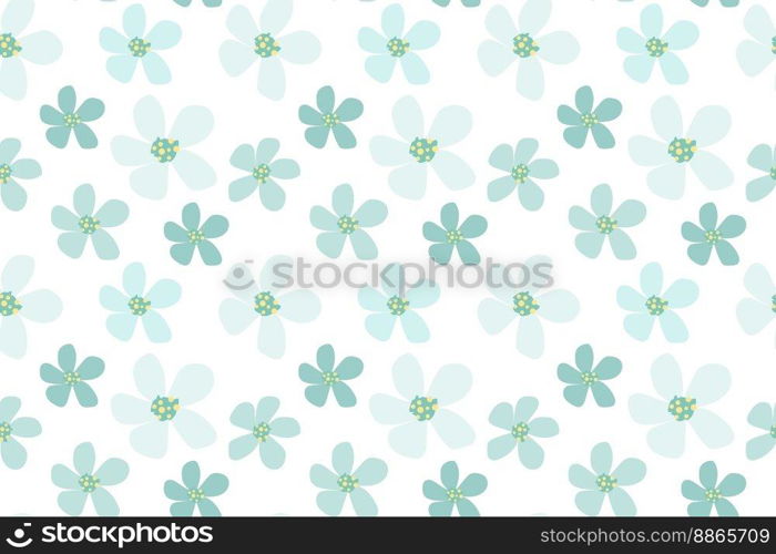 Vintage floral background. Floral pattern with small blue flowers. Seamless pattern for design and fashion prints. Ditsy style. Stock vector illustration.. Vintage floral background. Floral pattern with small blue flowers. Seamless pattern for design and fashion prints.