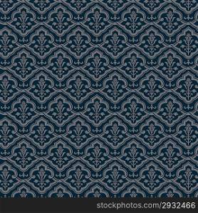Vintage floral background. Flourish seamless pattern. Old style wallpaper. Vector.