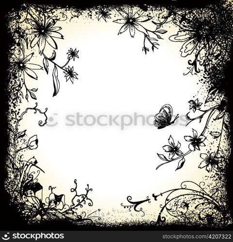 vintage floral background vector illustration