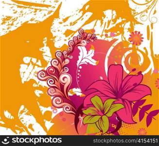 vintage floral background with grunge
