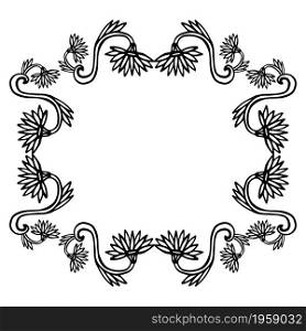 Vintage floral frame in hand drawn style. Vector ornamental decoration with cute flowers. Vintage floral frame in hand drawn style. Vector ornamental decoration with cute flowers.