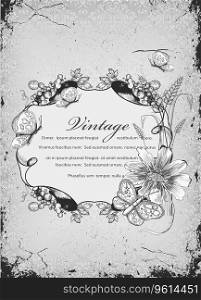 Vintage floral frame Royalty Free Vector Image