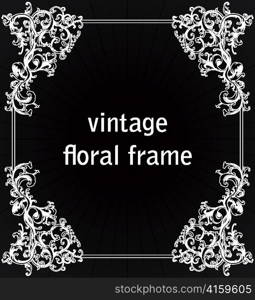 vintage floral frame vector illustration