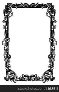 vintage floral frame vector illustration