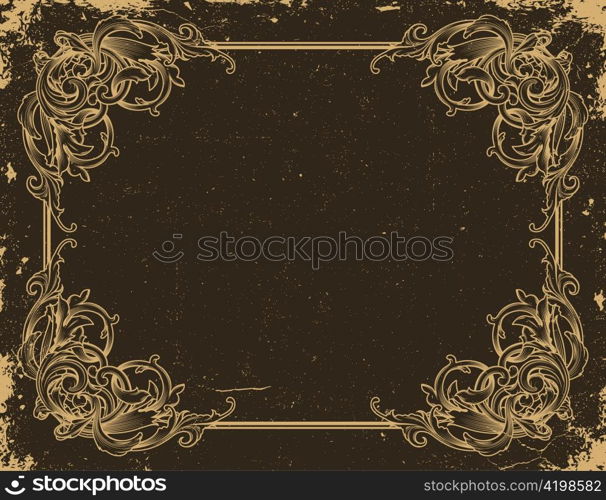 vintage floral frame vector illustration