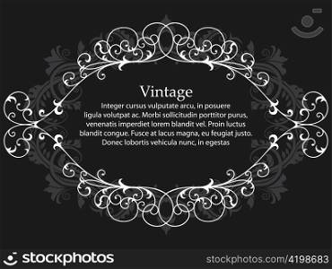 vintage floral frame vector illustration