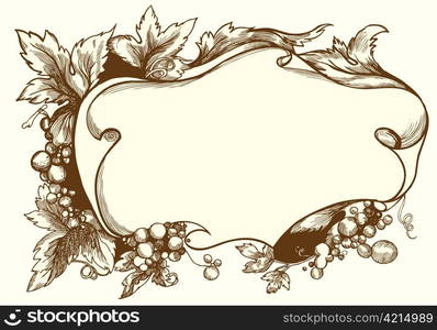 vintage floral frame vector illustration