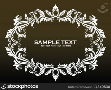 vintage floral frame vector illustration