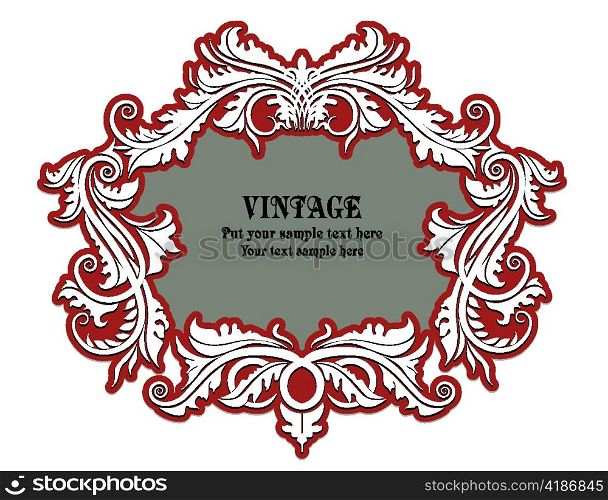 vintage floral frame with space for text