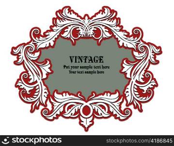 vintage floral frame with space for text