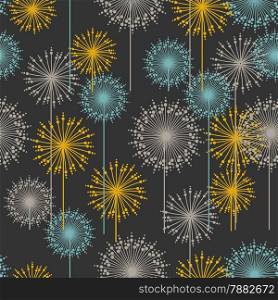 Vintage floral pattern in dark pastel colors. Hand drawn abstract flowers.Vector illustration for design of gift packs, wrap, patterns fabric, wallpaper, web sites and other.