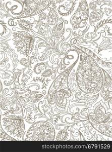 Vintage floral seamless paisley pattern. Traditional persian pickles ornament. Fabric, textile, wrapping paper, card background, wallpaper template.