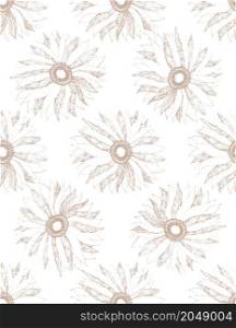Vintage floral seamless pattern with hand drawn flowers Vector illustration