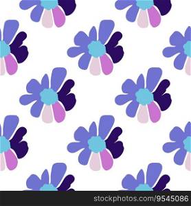 Vintage flowers seamless pattern. Retro groovy floral background. Abstract stylized botanical wallpaper. Design for fabric, textile print, wrapping paper, fashion, interior, cover, illustration. Vintage flowers seamless pattern. Retro groovy floral background. Abstract stylized botanical wallpaper.