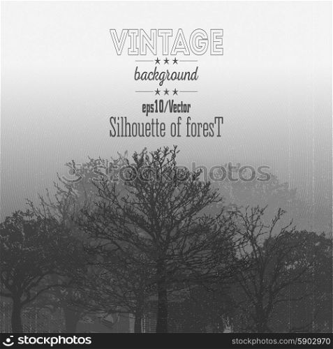Vintage forest background with overlay texture. Vector illustration. Vintage forest background with overlay texture. Vector illustration.