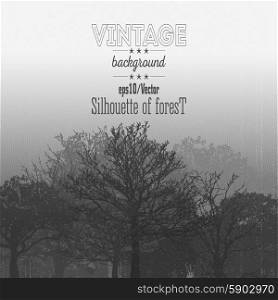 Vintage forest background with overlay texture. Vector illustration. Vintage forest background with overlay texture. Vector illustration.