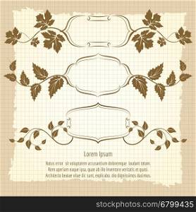 Vintage frame design with floral branches. Vintage frame design with floral branches vector illustration