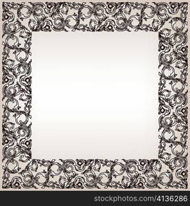 vintage frame with beautiful floral elements baroque style