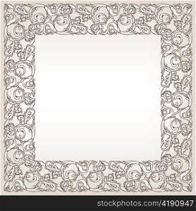 vintage frame with beautiful floral elements baroque style