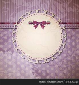 vintage frame with bow vector illustration