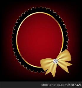 vintage frame with bow vector illustration. EPS 10.
