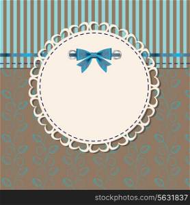 vintage frame with bow. Vector illustration. EPS 10.