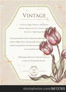 Vintage frame with floral Royalty Free Vector Image