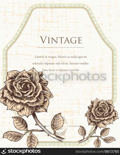Vintage frame with floral Royalty Free Vector Image