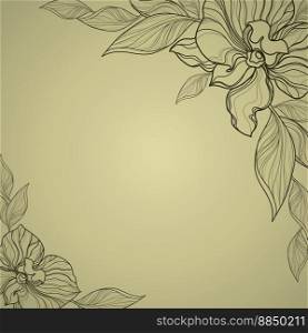 Vintage frame with flowers vector image