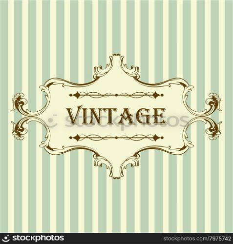 Vintage Frame With Retro Ornament Elements in Antique Rococo Style. Elegant Decorative Design. Vector Illustration.