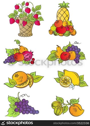 Vintage fruits set