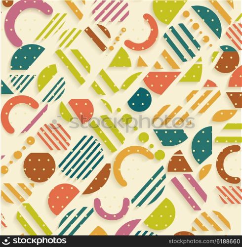Vintage geometric pattern in retro 80s style, memphis. Can be use for paper, fabric and textile print.
