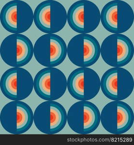 Vintage geometric pattern with circles in the style of the 70s and 60s. Vector illustration. Vintage geometric pattern with circles in the style of the 70s and 60s.