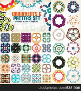 Vintage geometric patterns and templates for your backgrounds / wallpapers with sample of use